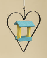 Bird FeederBIRD FEEDER in WROUGHT IRON HEART HANGER ~ Amish Handmade in 12 Color Choicesbirdbird feederbirdsAruba/YellowSaving Shepherd