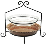 Wrought Iron2 Tier PIE PLATE STAND - Wrought Iron Double Rack Display USA HANDMADEpie rackpie standplate holderSaving Shepherd