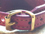 Handtooled LeatherFINE LEATHER HORSE BIT BRACELET PINK Silver Equestrian SnaffleAmerican MadeAmishSaving Shepherd