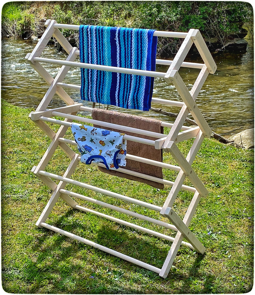 Laundry Clothes Drying Rack-all Natural Maple Wood-portable & Folds up for  Easy Storage-made in USA by Amish Craftsmen-heavy Duty Storage 