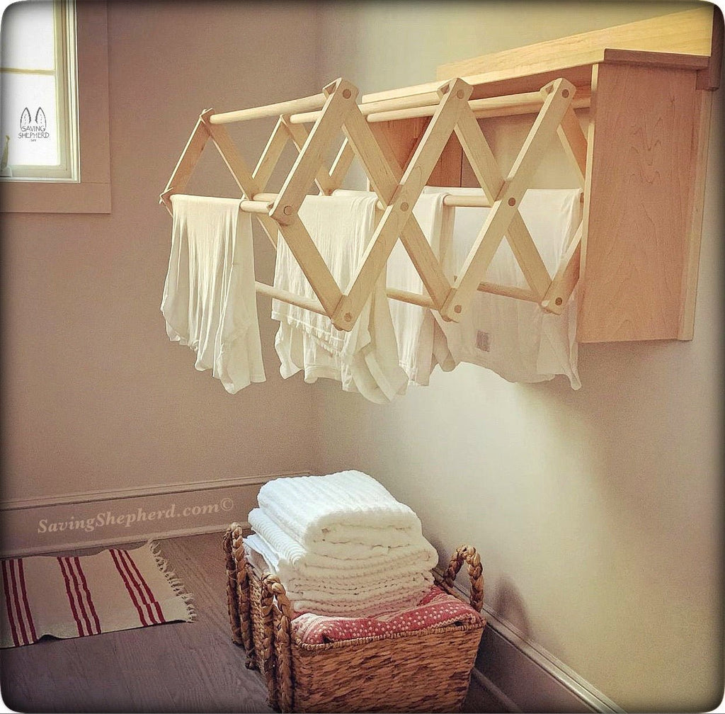 Laundry Clothes Drying Rack-small 20 Wide Design-portable & Folds up for  Easy Storage-all Natural Maple Wood-made in USA by Amish Craftsmen 