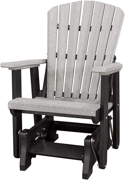 Adirondack Chair2-TONE ADIRONDACK GLIDER CHAIR - Fan Back All-Season Poly in 6 ColorsAdirondackchairchairsLight Gray & BlackSaving Shepherd
