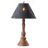 Country LightingDAVENPORT TABLE LAMP with 15" Punched Tin Shade in 10 Distressed Textured FinisheslamplightSaving Shepherd