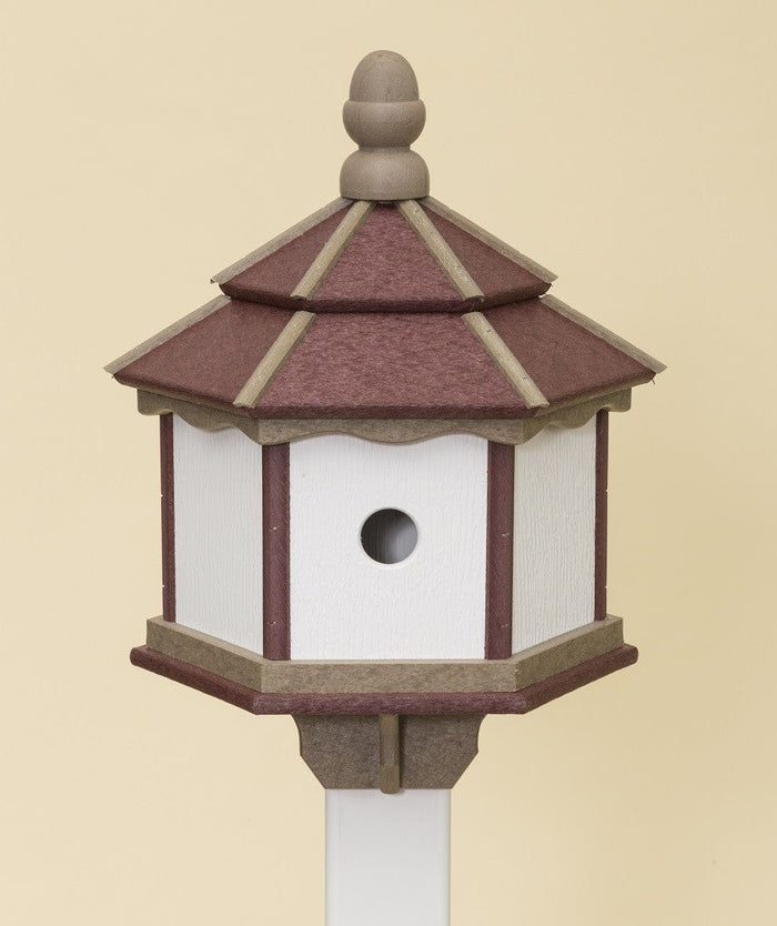 Birdhouse3 ROOM HEXAGON BIRDHOUSE - Large Amish Handmade Weatherproof Poly ~ Post Mount in 6 ColorsbirdbirdhouseSaving Shepherd