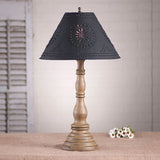 Country LightingDAVENPORT TABLE LAMP with 15" Punched Tin Shade in 10 Distressed Textured FinisheslamplightSaving Shepherd