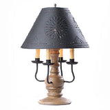 Country LightingCOLONIAL "CEDAR CREEK" TABLE LAMP with 4 Arm Candelabra in 7 Distressed FinishesblackcandelabraSaving Shepherd