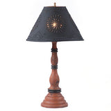Country LightingDAVENPORT TABLE LAMP with 15" Punched Tin Shade in 10 Distressed Textured FinisheslamplightSaving Shepherd