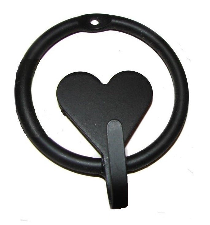 Wrought IronHEART & RING HOOK - Solid Wrought Iron Wall Hooks Amish Blacksmith USAaccessoriesaccessorySaving Shepherd