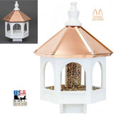Bird Feeder20” COPPER TOP BIRD FEEDER - 14” Round White Gazebobirdbird feederSaving Shepherd