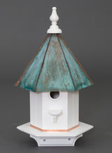 BirdhouseWOODPECKER BIRDHOUSE - Azek Vinyl with Patina Copper Roof Bird Housebirdbird houseSaving Shepherd