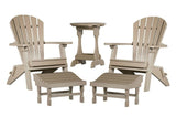 Outdoor Furniture5 PIECE COMPLETE OUTDOOR PATIO SET - 2 Folding Adirondack Chairs, 2 Ottomans & Candy Table in 19 ColorsAdirondackchairottomanWeathered WoodSaving Shepherd