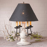 Country LightingCOLONIAL "CEDAR CREEK" TABLE LAMP with 4 Arm Candelabra in 7 Distressed FinishesblackcandelabraSaving Shepherd