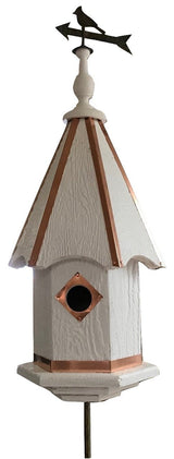BirdhousesBIRDHOUSE with BIRD FINIAL - 7 Vibrant Colors with Copper Trim & Accentsbirdbird houseSaving Shepherd