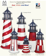 LighthouseOLD GLORY FLAG LIGHTHOUSE - Red White & Blue Stars & Stripes Working LightAmericalighthousePatriotic2 FeetYes (Lighthouse + Base + Revolving gallery bulb + Interior LightingWoodSaving ShepherdSaving Shepherd