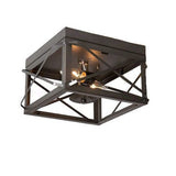 Country LightingCOUNTRY KETTLE BLACK CEILING LIGHT with FOLDED BARS Dual Socket (No Glass) Handcrafted in USAbarcandelabraSaving Shepherd
