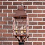 Outdoor LightSTENTON OUTDOOR POST LIGHT - Solid Antique Copper 3 Bulb Lanternantique coppercopperSaving Shepherd