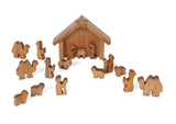 Holiday DecorHANDMADE CHRISTMAS NATIVITY Wooden Manger with Holy Family & Animals Creche USAChristmasholidaSaving Shepherd