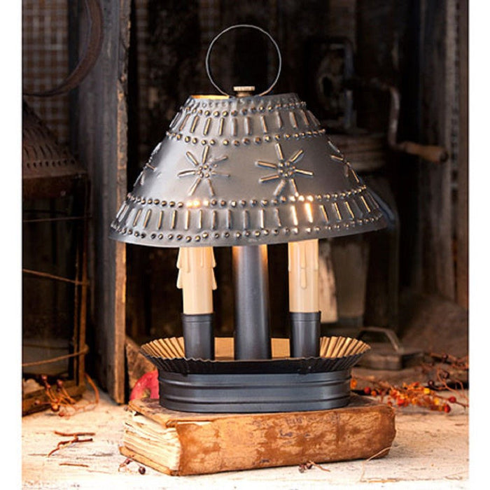 Country LightingColonial Pierced & Crimped Tin Grandma's Accent Light in Smokey Black Finishaccent lightaccent lightingSaving Shepherd