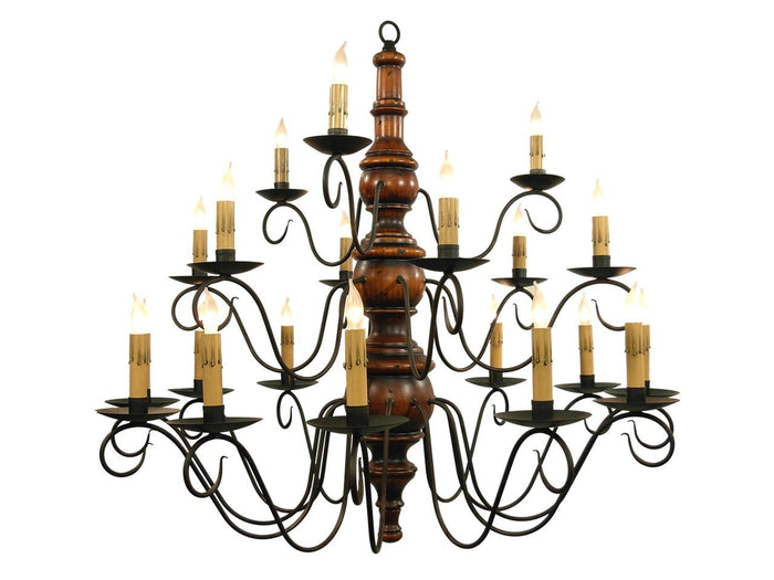 Chandeliers & Ceiling Fixtures3-TIER 21 ARM CHANDELIER - Handmade Wood & Scrolled Metal Candelabraceiling lightChandelierSaving Shepherd