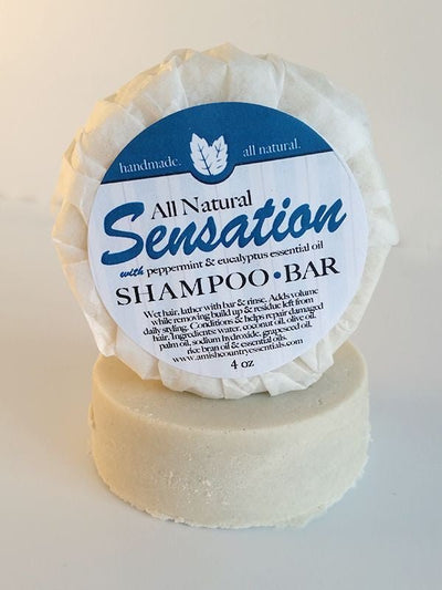 ShampooSensation Peppermint Eucalyptus Organic Shampoo Bar ~ All Natural Essential Oils ~ Handmade USAACEbarSaving Shepherd