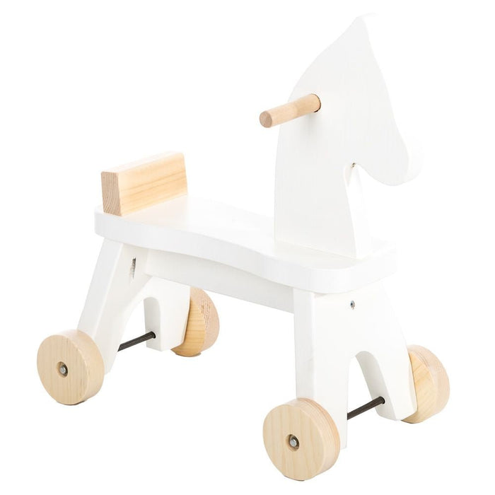 Wooden & Handcrafted ToysTODDLER RIDE ON HORSE - Amish Handcrafted Wood Walker in WHITE & NATURALchildchildrenSaving Shepherd