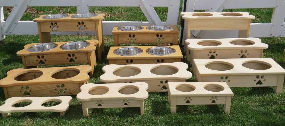 Amish Made 7in Elevated Dog Feeder Bowl Tray
