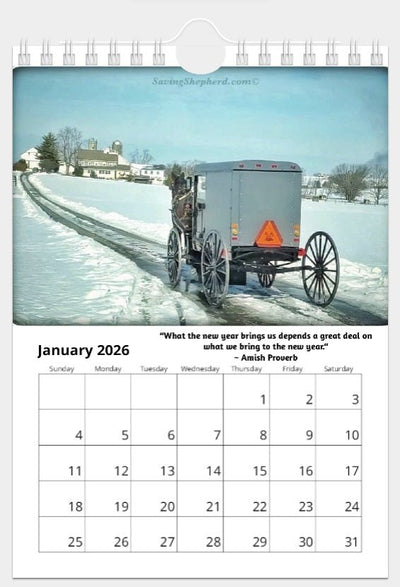2026 WALL DESK CALENDAR - Saving Shepherd Amish Provers & PhotographsSaving Shepherd