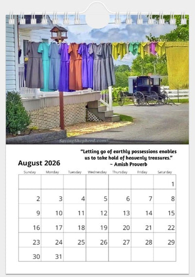 2026 WALL DESK CALENDAR - Saving Shepherd Amish Provers & PhotographsSaving Shepherd