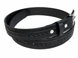 DIAMOND & BRAIDED ROPE EMBOSSED LEATHER BELT - Full Grain 1¼" Amish Handmade