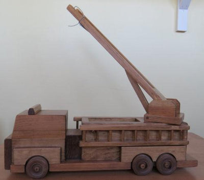 Wooden & Handcrafted ToysLARGE FIRE ENGINE - Handmade Working Ladder Rescue TruckchildrenchildrensSaving Shepherd