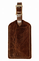LEATHER LUGGAGE TAG - Amish Handcrafted Full-Grain Travel Bag ID