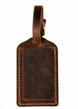 LEATHER LUGGAGE TAG - Amish Handcrafted Full-Grain Travel Bag ID