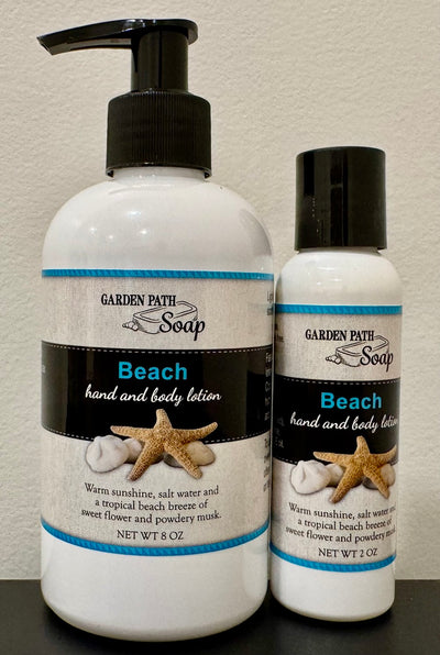 BEACH HAND & BODY LOTION - Tropical Musk Moisturizer with Cocoa & Shea Butter