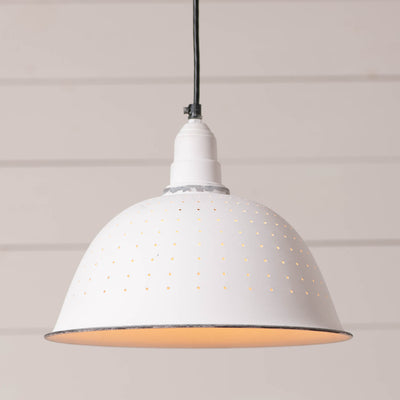 Chandeliers & Ceiling FixturesCOUNTRY COLANDER PENDANT LIGHT in Rustic White Finishaccentaccent lightSaving Shepherd