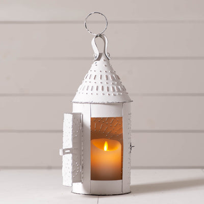 Country Lighting15 Inch Primitive Lantern - Rustic White Finishaccent lightcountry accentsSaving Shepherd