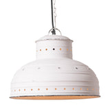 Chandeliers & Ceiling FixturesRETRO BREAKFAST TABLE PENDANT LIGHT in Rustic White Tin Finishaccentaccent lightSaving Shepherd