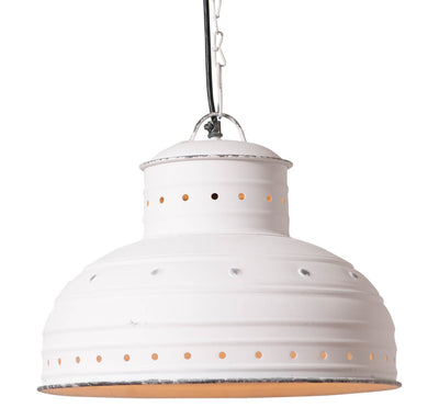 Chandeliers & Ceiling FixturesRETRO BREAKFAST TABLE PENDANT LIGHT in Rustic White Tin Finishaccentaccent lightSaving Shepherd