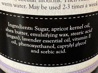 LAVENDER SUGAR SCRUB - Amish Handcrafted Calming Exfoliating Moisturizer
