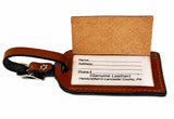 LEATHER LUGGAGE TAG - Amish Handcrafted Full-Grain Travel Bag ID
