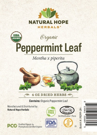 PEPPERMINT LEAF - Certified Organic Dried Single Ingredient Tea