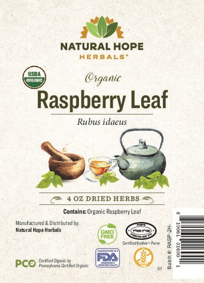 RED RASPBERRY LEAF - Certified Organic Dried Single Ingredient Tea