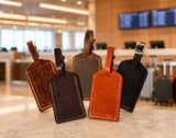 LEATHER LUGGAGE TAG - Amish Handcrafted Full-Grain Travel Bag ID