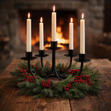 5 CANDLE CANDELABRA - Amish Hand Forged Wrought Iron Table Centerpiece