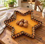 Large Star Basket wood-splint basket in Navy, lifestyle setting