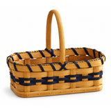 Tiny Basket wood-splint basket in Navy, white background