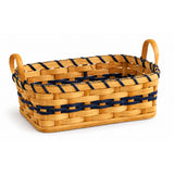 Bread and Bun Basket wood-splint basket in Navy, white background