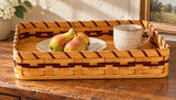 Serving Tray wood-splint basket in Burgundy, lifestyle setting