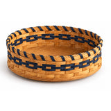 10 Inch Lazy Susan wood-splint basket in Navy, white background