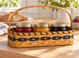 Jelly Basket wood-splint basket in Navy, lifestyle setting