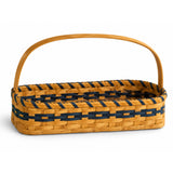 Jelly Basket wood-splint basket in Navy, white background
